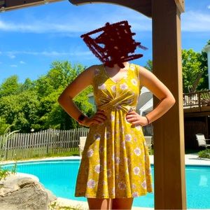 Casual yellow floral dress